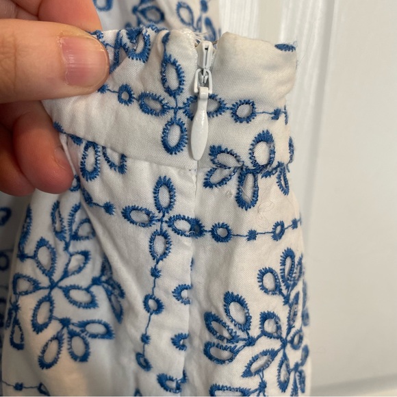 Talbots Geo Eyelet Midi Skirt in Port Blue/Multi 18 - Picture 6 of 10